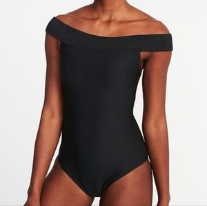 Old Navy Off the Shoulder Black Bathing Suit